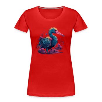 Pélican Oiseau aquatique - T-shirt bio Premium Femme - rouge - Devant - Mia (176cm)