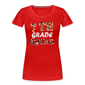 Cadeaux d’enseignant Leopard 7th Grade - T-shirt bio Premium Femme - rouge - Devant - Mia (176cm)