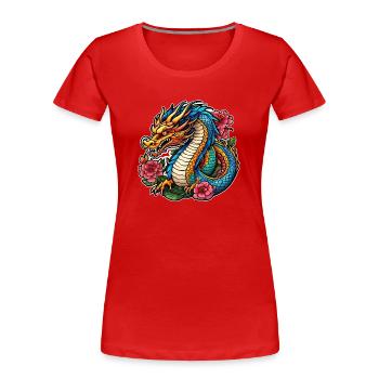 Asian Dragon - Japan - Chinese - Women's Premium Organic T-Shirt - red - Front - Mia (176cm)