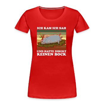 I came, I saw and I didn't feel like it right away - Women's Premium Organic T-Shirt - red - Front - Mia (176cm)