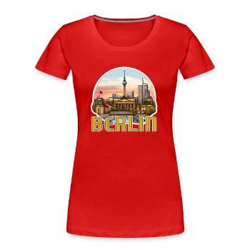 Berlin Capitale - T-shirt bio Premium Femme - rouge - Devant - Mia (176cm)