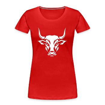 Bulle Stier - Frauen Premium Bio T-Shirt - Rot - Vorne - Mia (176cm)