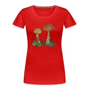 Mycètes - T-shirt bio Premium Femme - rouge - Devant - Mia (176cm)
