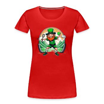 Saint-Patrick Shamrock Tennis - T-shirt bio Premium Femme - rouge - Devant - Mia (176cm)