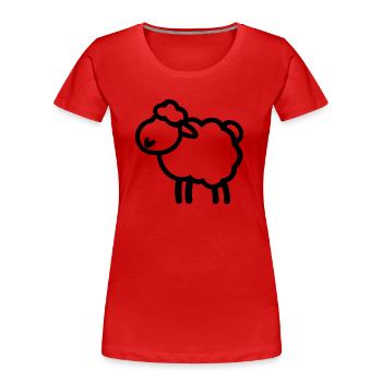 mouton - T-shirt bio Premium Femme - rouge - Devant - Mia (176cm)