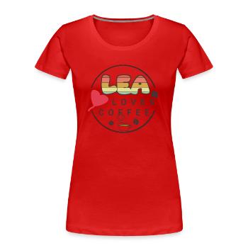 Lea loves coffee lovers - Women's Premium Organic T-Shirt - red - Front - Mia (176cm)