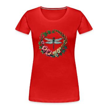 Glaïeul Libellule - T-shirt bio Premium Femme - rouge - Devant - Mia (176cm)
