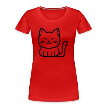 Chaton - T-shirt bio Premium Femme - rouge - Devant - Mia (176cm)