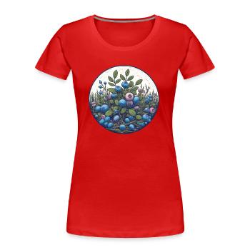 Blueberries - Women's Premium Organic T-Shirt - red - Front - Mia (176cm)