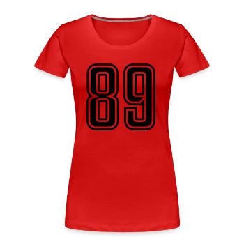 89 - T-shirt bio Premium Femme - rouge - Devant - Mia (176cm)