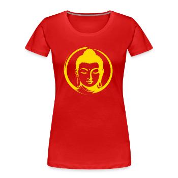 Buddha - Frauen Premium Bio T-Shirt - Rot - Vorne - Mia (176cm)