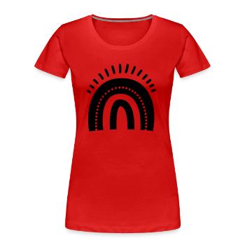 Regenbogen - Frauen Premium Bio T-Shirt - Rot - Vorne - Mia (176cm)