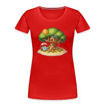 Baumhaus - Frauen Premium Bio T-Shirt - Rot - Vorne - Mia (176cm)