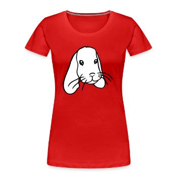 Hase Kaninchen Häschen Nagetier Kleintier niedlich - Frauen Premium Bio T-Shirt - Rot - Vorne - Mia (176cm)