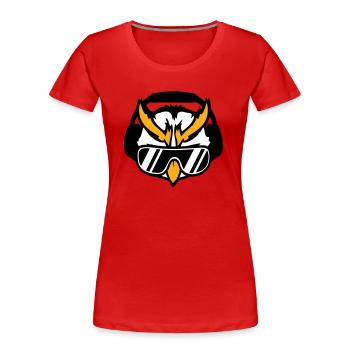 DJ Eule Sonnenbrille Kopfhörer Musik Club Party - Frauen Premium Bio T-Shirt - Rot - Vorne - Mia (176cm)