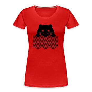 Das Nilpferd - Frauen Premium Bio T-Shirt - Rot - Vorne - Mia (176cm)