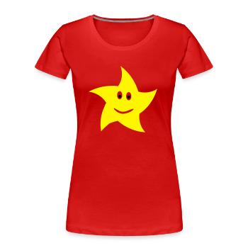 stern - Frauen Premium Bio T-Shirt - Rot - Vorne - Mia (176cm)