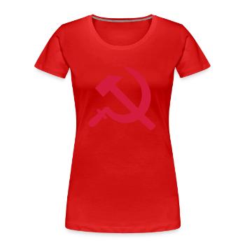 Hammer und Sichel - Frauen Premium Bio T-Shirt - Rot - Vorne - Mia (176cm)