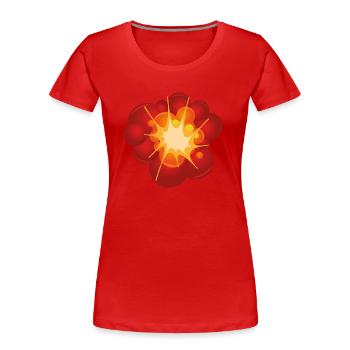 Explosion - Frauen Premium Bio T-Shirt - Rot - Vorne - Mia (176cm)
