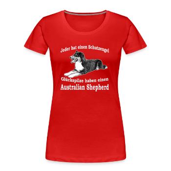 Schutzengel Aussie RWSW - Frauen Premium Bio T-Shirt - Rot - Vorne - Mia (176cm)