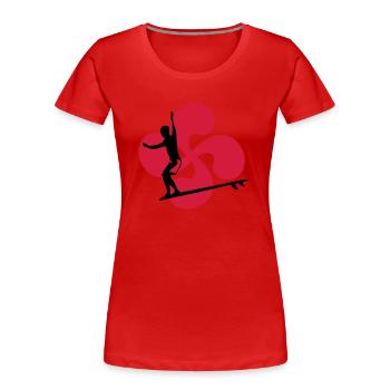 Basque Surf - Women's Premium Organic T-Shirt - red - Front - Mia (176cm)