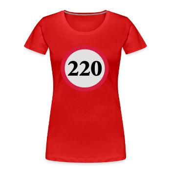 geschwindigkeitstafel_220 - Frauen Premium Bio T-Shirt - Rot - Vorne - Mia (176cm)