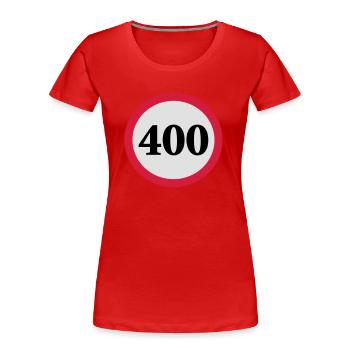 geschwindigkeitstafel_400 - Frauen Premium Bio T-Shirt - Rot - Vorne - Mia (176cm)