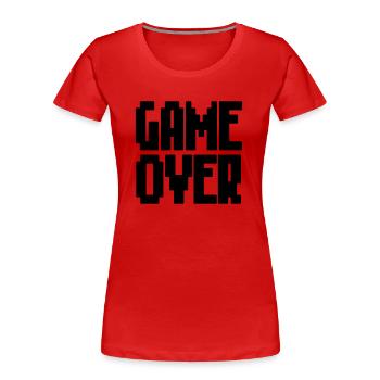 Game Over - T-shirt bio Premium Femme - rouge - Devant - Mia (176cm)