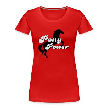Pony - Frauen Premium Bio T-Shirt - Rot - Vorne - Mia (176cm)