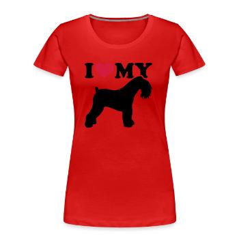 Kerry Blue Terrier - T-shirt bio Premium Femme - rouge - Devant - Mia (176cm)