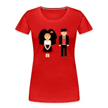 Elsässisches Elsass Elsässisches T-Shirt#tshirtalsace - Frauen Premium Bio T-Shirt - Rot - Vorne - Mia (176cm)