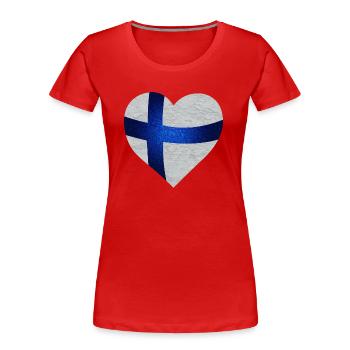Cool finnish flag / Blue Cross Flag - Frauen Premium Bio T-Shirt - Rot - Vorne - Mia (176cm)