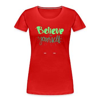 Motivation - Frauen Premium Bio T-Shirt - Rot - Vorne - Mia (176cm)