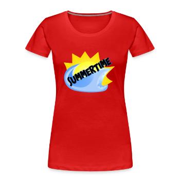 Sommerzeit - Frauen Premium Bio T-Shirt - Rot - Vorne - Mia (176cm)