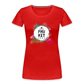 Phuket 2022 Bunt - Frauen Premium Bio T-Shirt - Rot - Vorne - Mia (176cm)