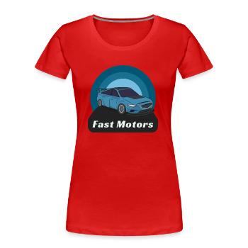Fast Motors - Frauen Premium Bio T-Shirt - Rot - Vorne - Mia (176cm)