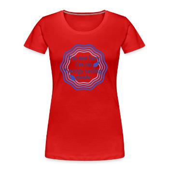 I love clothes / I´m not lazy - Frauen Premium Bio T-Shirt - Rot - Vorne - Mia (176cm)