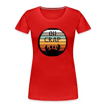 Oh Crab - Sunset Schwarze Krabbe - Frauen Premium Bio T-Shirt - Rot - Vorne - Mia (176cm)