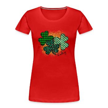 Happy St. Patrick´s Day Saint Patrick Irland Irish - Frauen Premium Bio T-Shirt - Rot - Vorne - Mia (176cm)