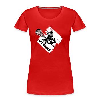 lacrosse laxiste raquette de crosse joueur de crosse - T-shirt bio Premium Femme - rouge - Devant - Mia (176cm)