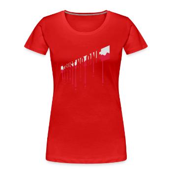 trust no one Zitat - Frauen Premium Bio T-Shirt - Rot - Vorne - Mia (176cm)