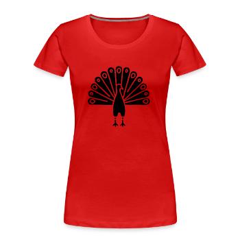 Symbol of an Indian peacock, culture of India - Women's Premium Organic T-Shirt - red - Front - Mia (176cm)