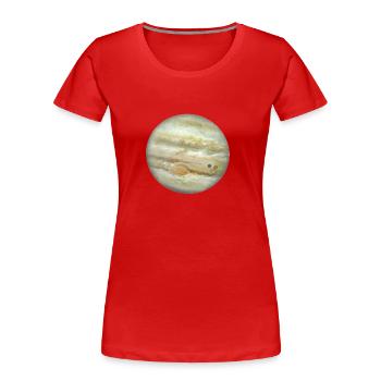 Planet Jupiter - Frauen Premium Bio T-Shirt - Rot - Vorne - Mia (176cm)