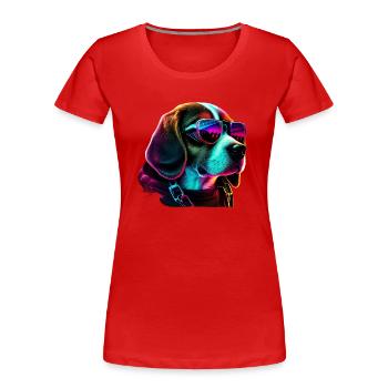 Beagle Chiens Beagles - T-shirt bio Premium Femme - rouge - Devant - Mia (176cm)