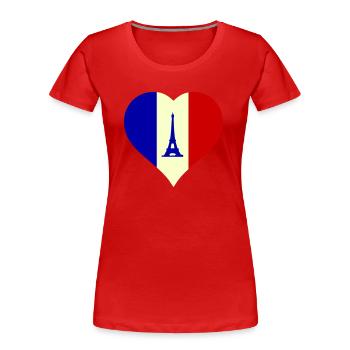 Heart France - Women's Premium Organic T-Shirt - red - Front - Mia (176cm)
