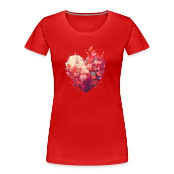 Flower Heart - Women's Premium Organic T-Shirt - red - Front - Mia (176cm)
