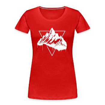 Berge Symbol Silhouette Natur - Frauen Premium Bio T-Shirt - Rot - Vorne - Mia (176cm)