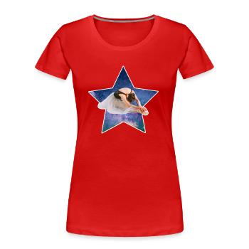Erste Solistin - Frauen Premium Bio T-Shirt - Rot - Vorne - Mia (176cm)