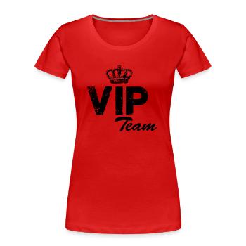 vip team - Frauen Premium Bio T-Shirt - Rot - Vorne - Mia (176cm)