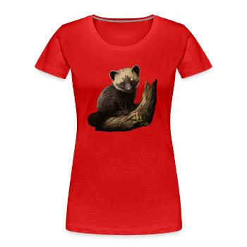 Martre Bébé Animal Forêt Nature - T-shirt bio Premium Femme - rouge - Devant - Mia (176cm)